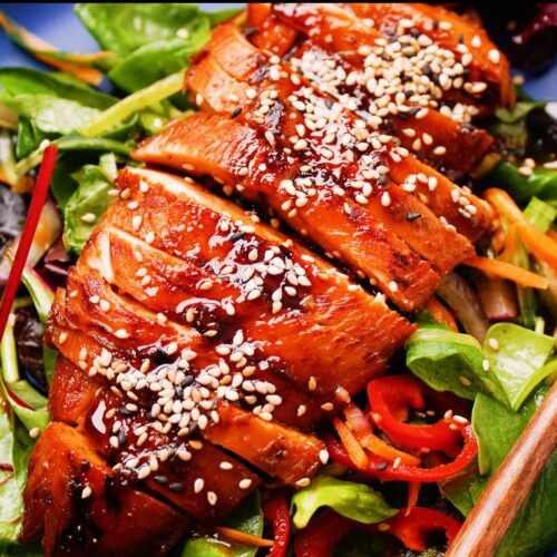 Sticky Chicken Salad - Khin's Kitchen | Grilled Chicken Salad