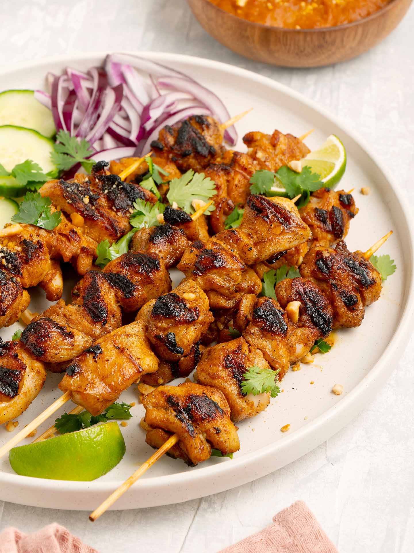 Chicken Satay Skewers with Peanut Sauce | Khin's Kitchen Satay Recipe