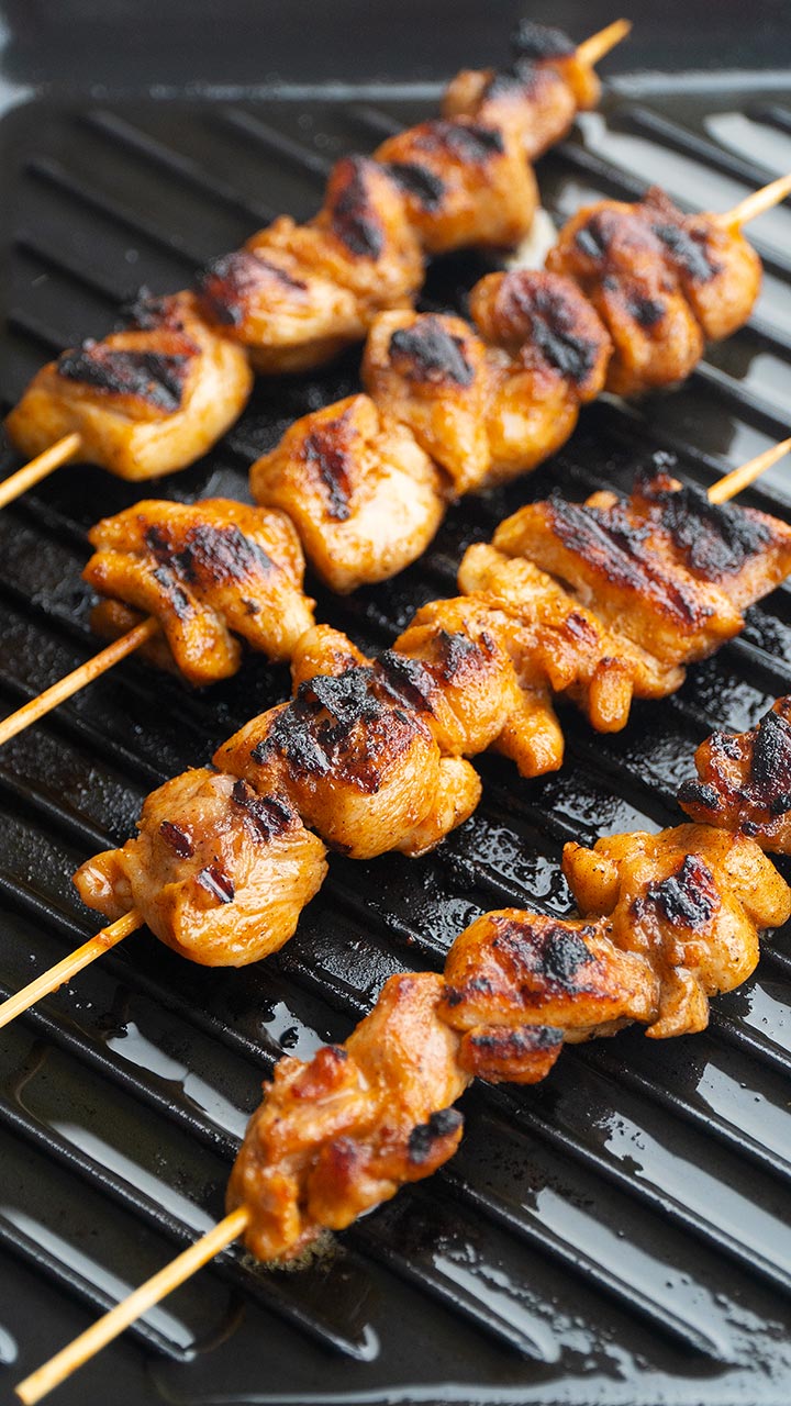 Spicy Skewered Chicken with Peanut Dip Recipe