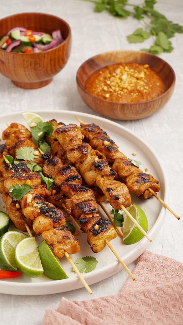 Chicken Satay Skewers with Peanut Sauce - Khin's Kitchen Satay Recipe