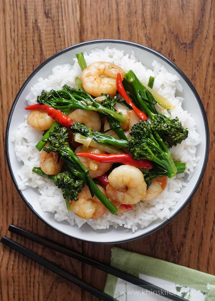 StirFry Prawns & Broccoli Khin's Kitchen Chinese Cuisine