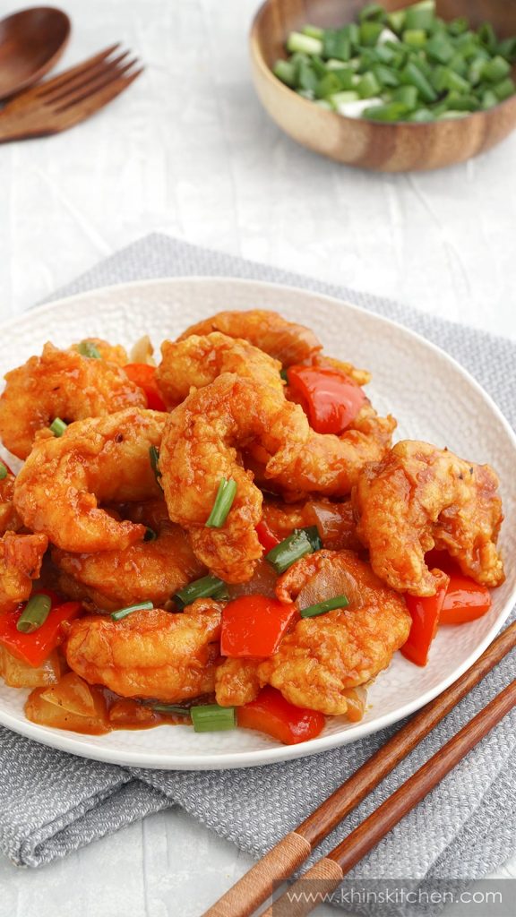 sweet and sour prawns