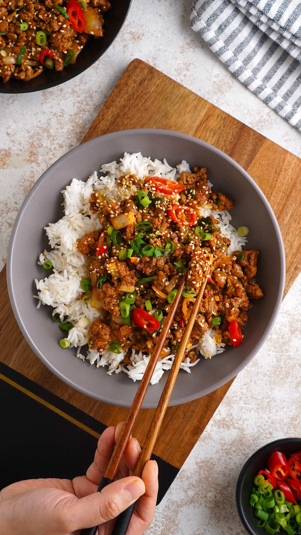 Korean Beef Bowl Khin's Kitchen Asian Ground Beef Recipes