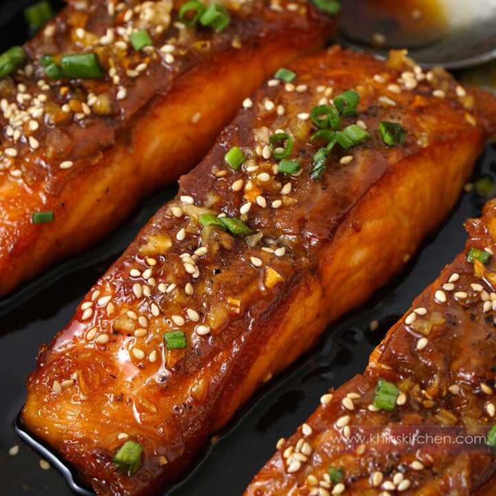 Honey Garlic Butter Salmon - Khin's Kitchen Fish Recipes