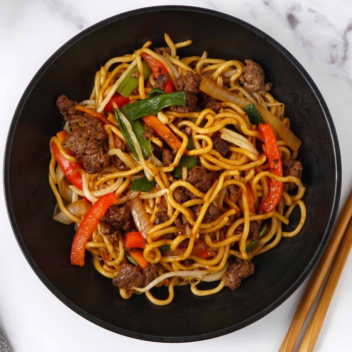 Easy Beef Chow Mein - Khin's Kitchen ( Ground Beef Noodle Stir Fry )