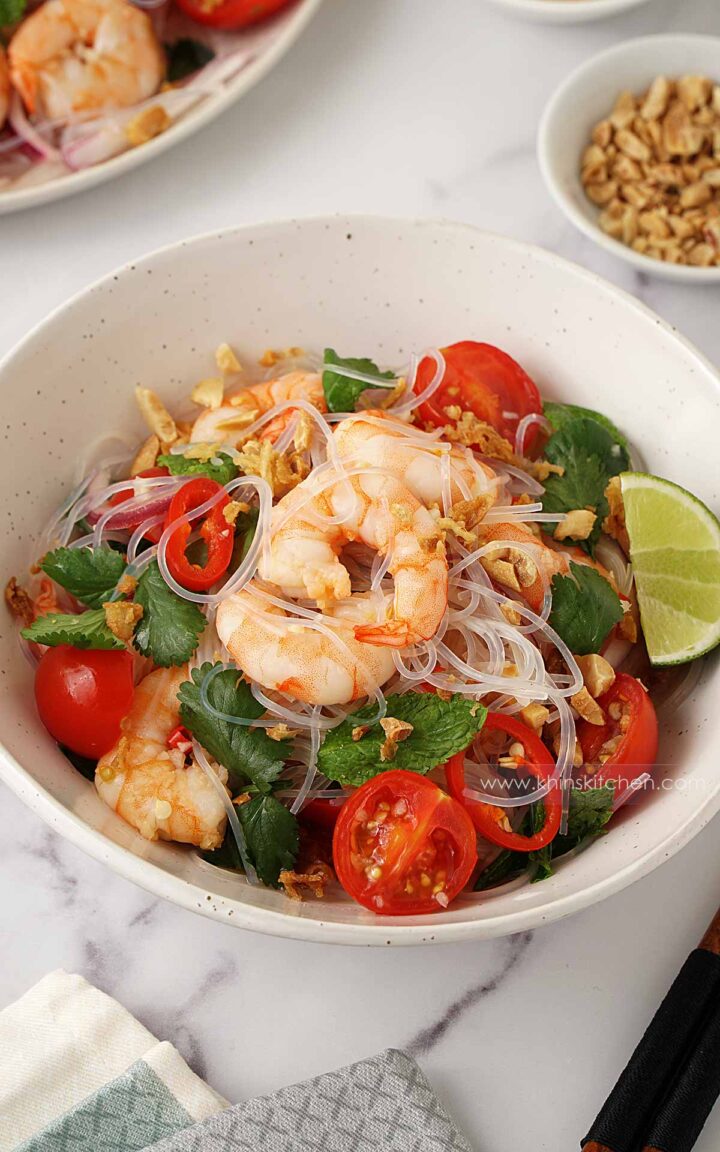 Prawn Salad with Asian Dressing - Khin's Kitchen Salad Recipes
