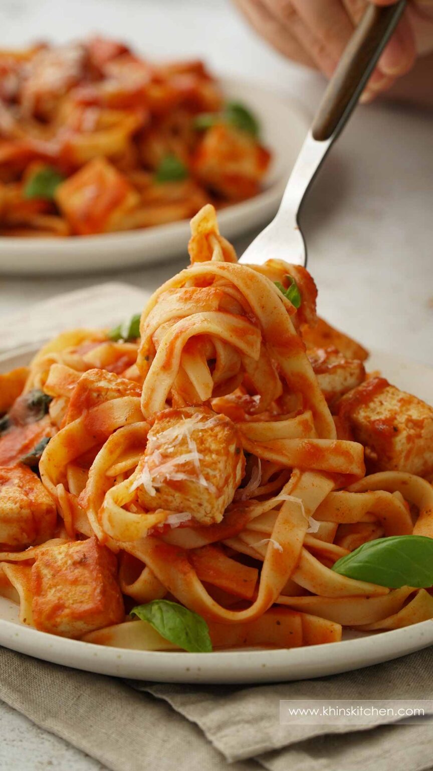 Tofu Pasta with Tomato Sauce - Khin's Kitchen