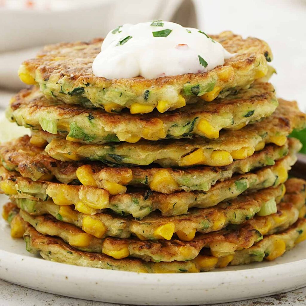 Courgette And Sweetcorn Fritters - Khin's Kitchen