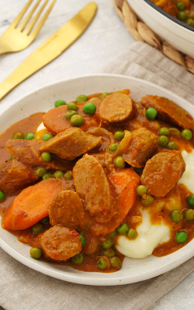 Easy Sausage Curry ( Curried Sausages ) - Khin's Kitchen